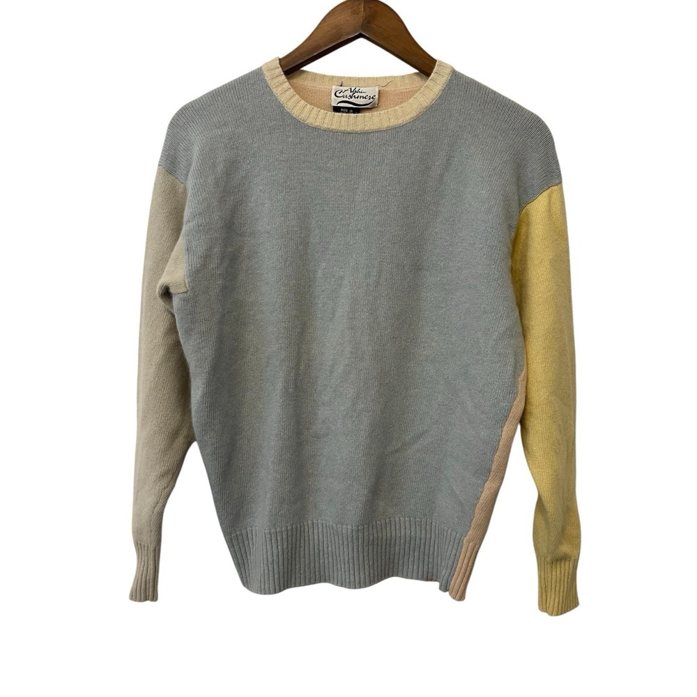 Vintage Ahhh Cashmere Colorblock Sweater Size L